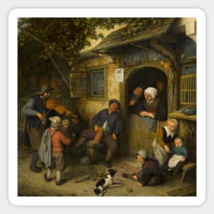 The Fiddler by Adriaen van Ostade Sticker